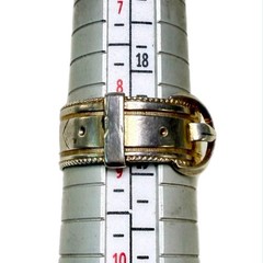 LUX Antique Sterling Silver Buckle Ring, 1880s Birmingham England, Size 8 1/2