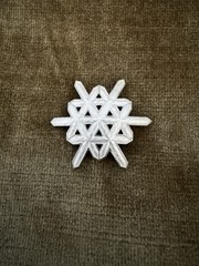 Vintage Ottar Hval Of Norway White Enamel & Sterling Silver Snowflake Brooch Pin