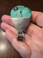 Vintage Sterling Silver Turquoise Pearl Pendant
