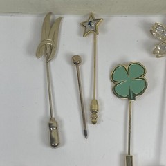 Lot of 13 Vintage Lot Pins Jewelry Novelty Assorted Colors Shapes Materials