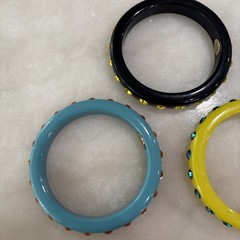 Vintage Juicy Couture Resin Bangle Bracelets With Rhinestones Lot Of 3