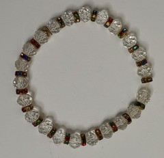 Vintage Full AB Aurora Borealis Crystal Stretch Bracelet Symmetrical Light Dark