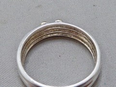 VINTAGE STAMPED 10K YG & STERLING SILVER FLUER DES LIS BAND RING SIZE 9.75 RING