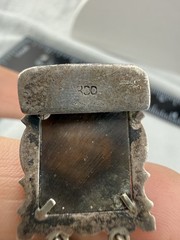 Vintage 800 Silver Carved Mother Of Pearl Bracelet Storyteller Roman Gods READ