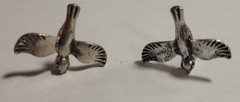 Vintage Silver Tone Flying Swallow Bird Stud Earrings Boho Nature Sparrow Studs