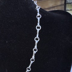 Sterling Silver Tone Oval Link Chain 18”Necklace with Toggle Closure