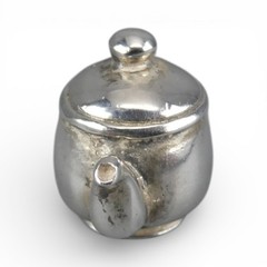 Vintage GRANDMA’S TEAPOT Charm for Bracelet STERLING SILVER Brown County NEW