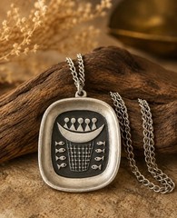 Vintage Swedish Pewter Necklace Roland Landerholm Tenn Fish Pendant Chain