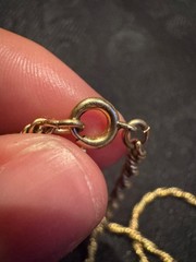 Vintage Faux Pink Opal Dragon Frame Gold Tone Pendant Necklace