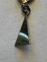 VTG Rolled Gold Dangle Triangle Leverback Earrings-Dainty Floral Accent-Pierced