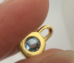 14k Gold Vermeil London Blue Topaz Earrings Charms For Pendant Bezel Setting