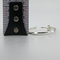 VTG FAS 925 Faceted Hoop Earrings 1.25in Sterling Silver 3g Classic Polished