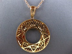 LARGE 3.51CT DIAMOND & AAA RUBY 18KT ROSE GOLD MULTI ROW CIRCLE OF LIFE PENDANT