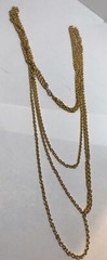 Vintage Gold Tone Multi Chain Necklace, No Brand, 3 chain, 1st 16″ L, 2nd 18″ L,