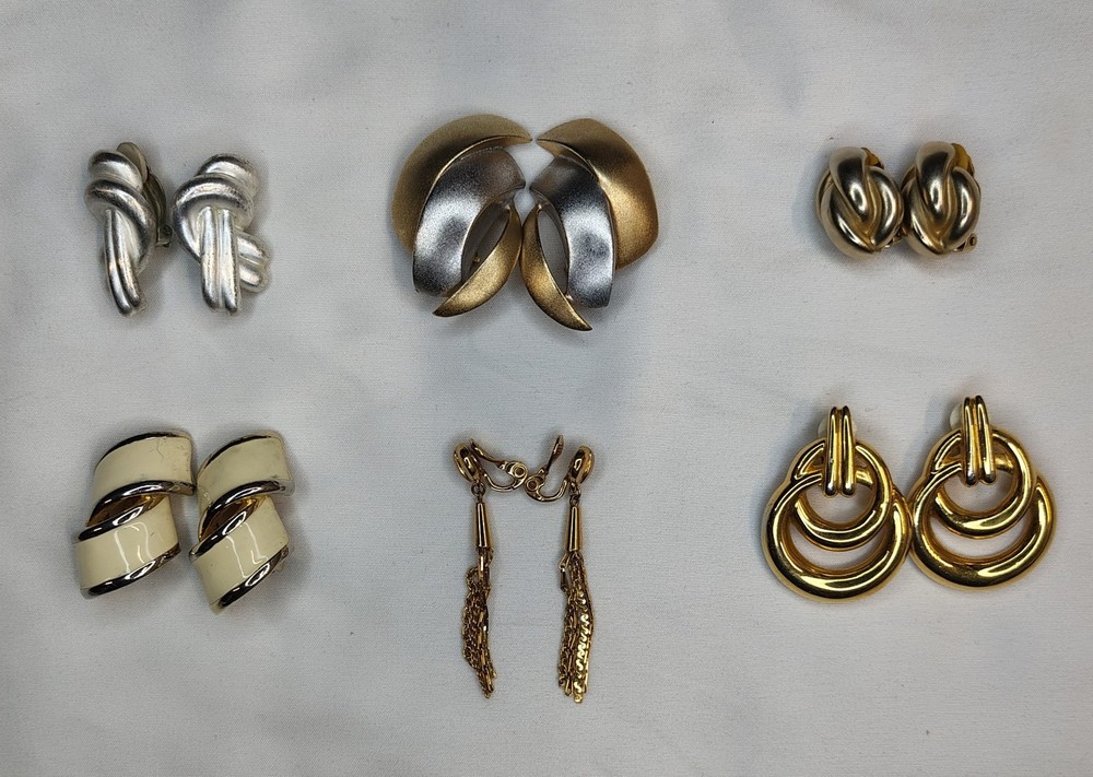 Vintage Branded Retro Earrings 1970s – 1980s Lot of 6