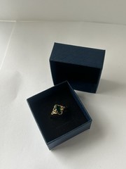 Vintage Green Cubic Zirconia Ring Gold Plated Womens Size 7.5