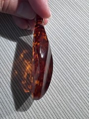 Vintage Large Amber Pendant 14g Freeform Shape Marked Bail Marked 333 8K Gold