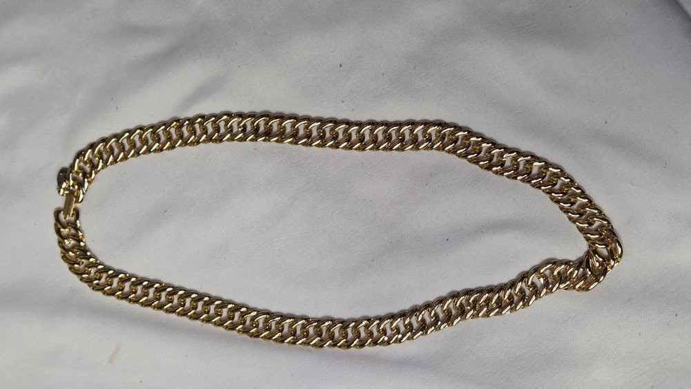 Vintage, Signed “PHD” Gold-Plated, Curb Link, 16″ Collar Necklace (1285)