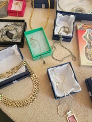 #A1 VINTAGE LOT OF MIXED JEWLERY NECKLACES ETC. IN BOXES FROM A LOCAL ESTATE