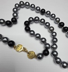 VTG CHANEL Grey Gripoix Pearl Sautoir Necklace Early 90s READ DESCRIPTION AS-IS