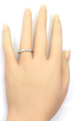 Antique Art Deco Diamond Wedding Band 17K White Gold EGL USA Ring Size 7.25 UK-O