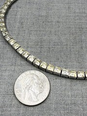Vintage Dorsons Rhinestone Sterling Silver .925 Necklace 14.5″ (43 Grams)