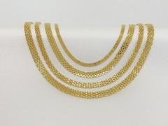 18K Yellow Gold Solid Bismark Chain Necklace 4.7mm 6mm 8mm Women Men 18″-24″
