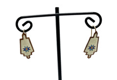Vintage Sterling Silver with Gold-Plate Enamel Earrings