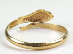 Antique Art Deco 1920’s Enamel Snake 18K Yellow Gold Ring Size 9-10 UK-R1/2-T1/2