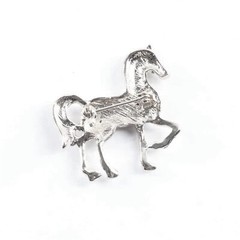 Rhinestone Horse Animal Brooch Pin for Women Girls Men Silver Plated Fashion …