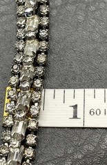 Vintage Rhinestone Crystal Necklace Silver Tone Crystal 16 – 18”