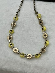 Summer Yellow Daisy Cabochon & Rhinestone MCM STYLE NECKLACE Bracelet set Choker