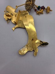 LUNCH AT THE RITZ Geisha Girl Pendant Brooch Hand Painted Fully Articulated