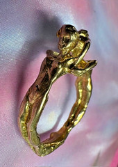 Lady Bodies Ring 24K GP Size 9 two Lesbian LGBT Gay Pride Original by JKL 820