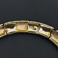 Vintage Swarovski Gold Tone Crystal Floral Link Necklace 16” Signed Swan Retired