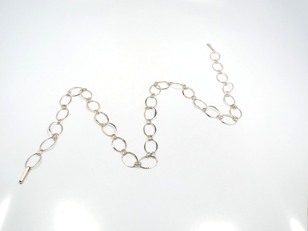 RLM Studio Robert Lee Morris Hammered Sterling Silver Hoop Chain Link Necklace