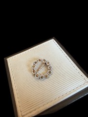 Antique Signed Carter, Gough & Co. 14K Yellow Gold Daisy Wreath Small Brooch