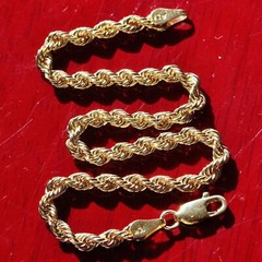 10k yellow gold bracelet 7.0″ rope chain vintage 1.6gr