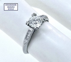 Vintage 1940’s Palladium Diamond Engagement Ring. **.50 CTS +**