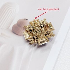 Baroque Rhinestone Brooch Pin for Women Men Vintage Rectangle Crystal Round B…