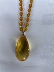 FACETED MIX COLOR BALTIC AMBR 925 STERLING GOLD PLATED NECKLACE LEMON DROP