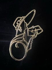 Vintage JJ Jonette Lady Remington Brooch Pin Gold Tone Signed