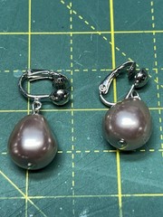 Baroque Freshwater Pearl Necklace & Earrings Set Purple Mauve Large Irregular