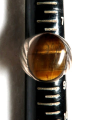 VINTAGE NAVAJO STERLING SILVER TIGER’S EYE HEAVY RING ~SIZE 8~ MEXICO 925 ~ 24GR