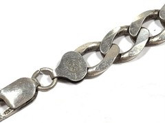 Vtg Sterling Silver 9.2mm Curb Link 22″ Chain Necklace Signed SJ