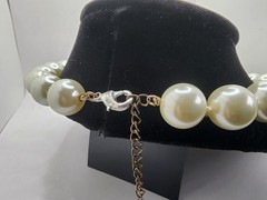 Vintage Glass Pearl Necklace | Elegant Vintage Style 16″ w/ Extender *HEAVY*