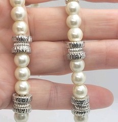 Vintage Pearl Imitation Pedant Statement Necklace 18in.