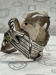 Margot De Taxco Mexico Sterling Silver Koi Fish hinged cuff Bracelet #5207