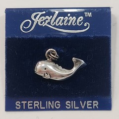 NWT Vintage Jezlaine Sterling Silver Three Dimensional Whale Charm