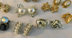 Vintage Earrings Lot Trifari Richelieu Napier Roman Marvella Lisner 1928 Capri